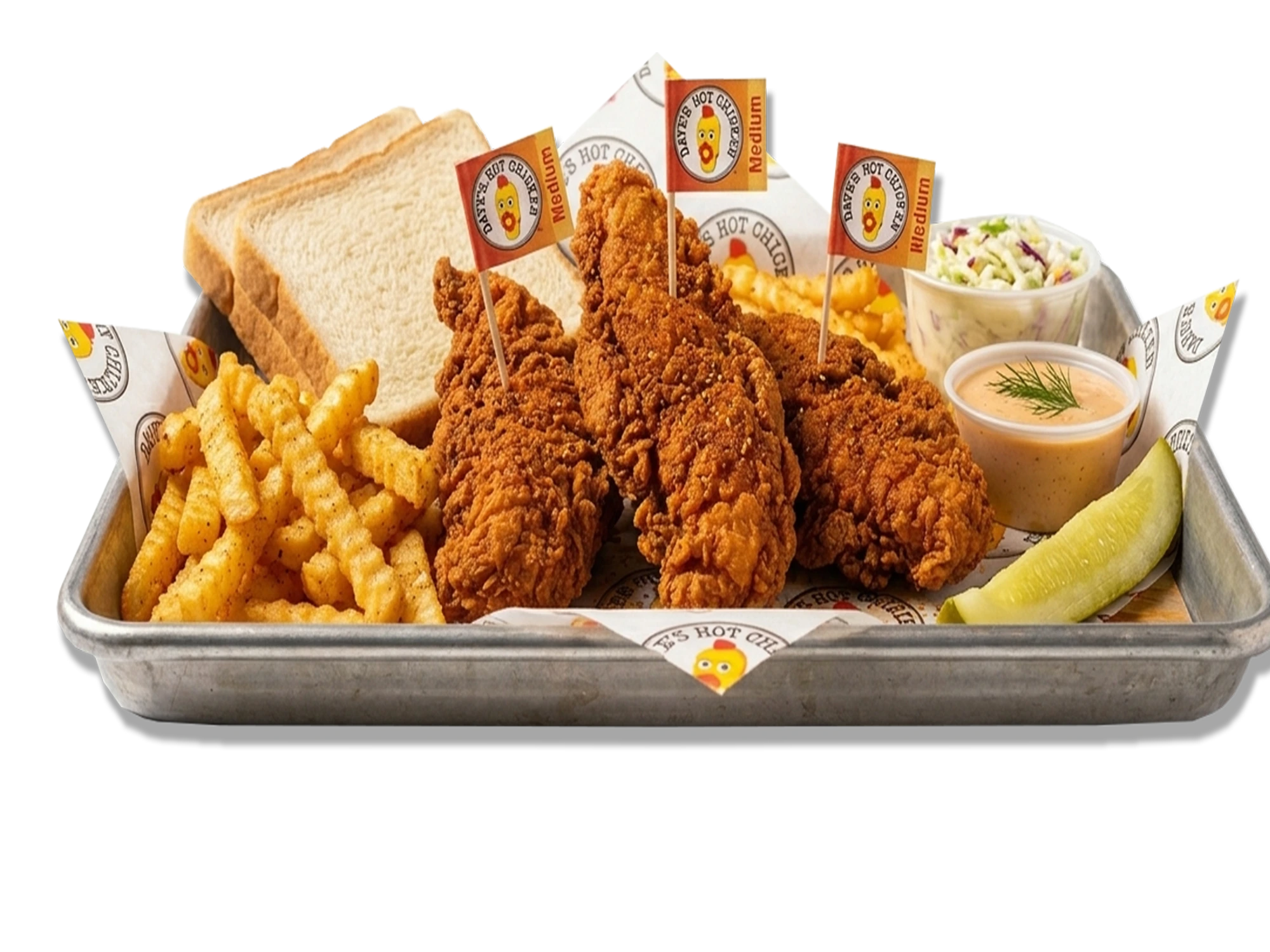 Tenders Combo with crispy chicken tenders served with fries and dipping sauce