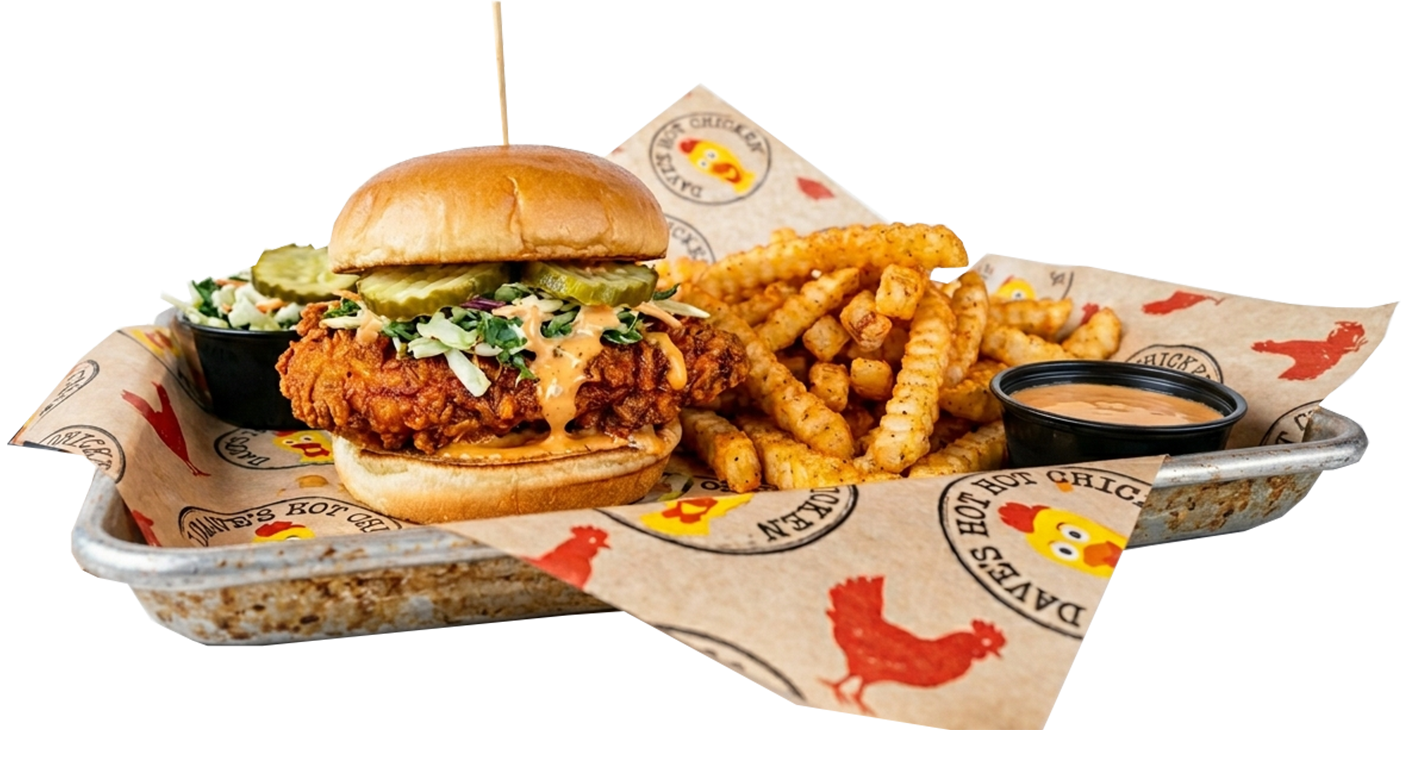 one slider with fries